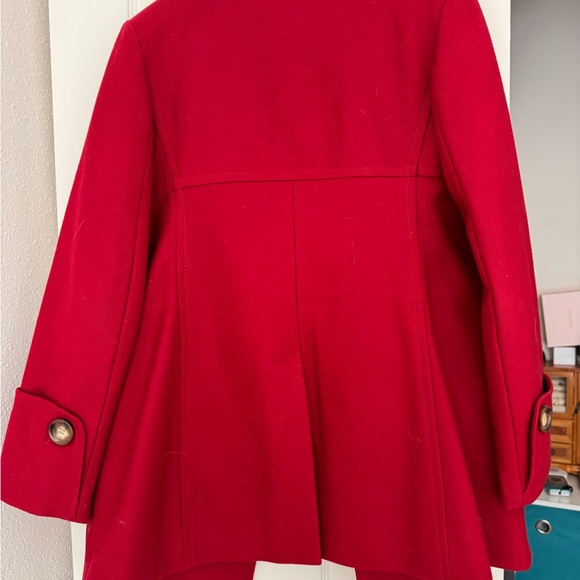 Michael Kors Red Pea Coat Size 8 - Picture 2 of 4